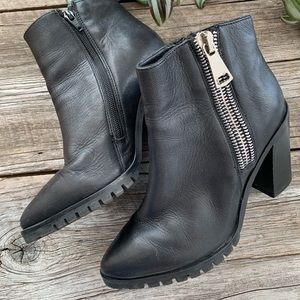 Black leather boots